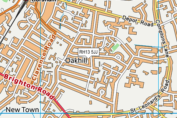 RH13 5JJ map - OS VectorMap District (Ordnance Survey)