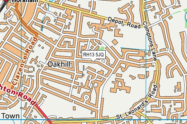 RH13 5JQ map - OS VectorMap District (Ordnance Survey)