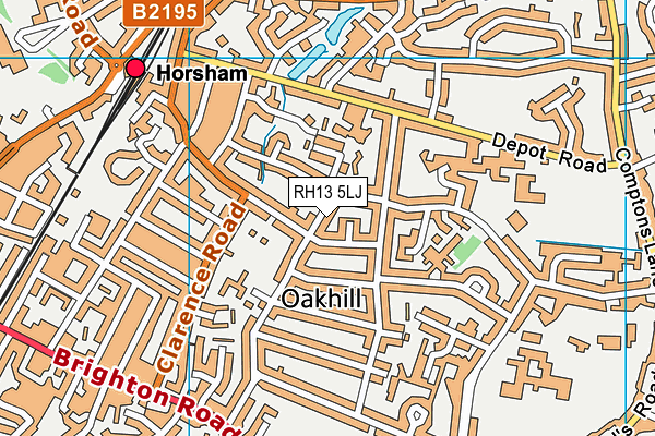 RH13 5LJ map - OS VectorMap District (Ordnance Survey)