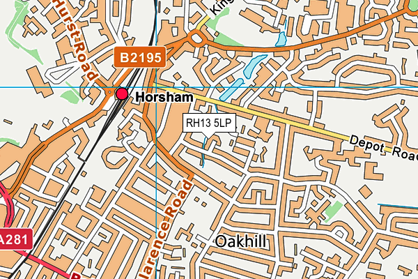 RH13 5LP map - OS VectorMap District (Ordnance Survey)