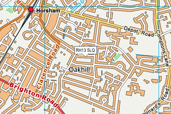 RH13 5LQ map - OS VectorMap District (Ordnance Survey)
