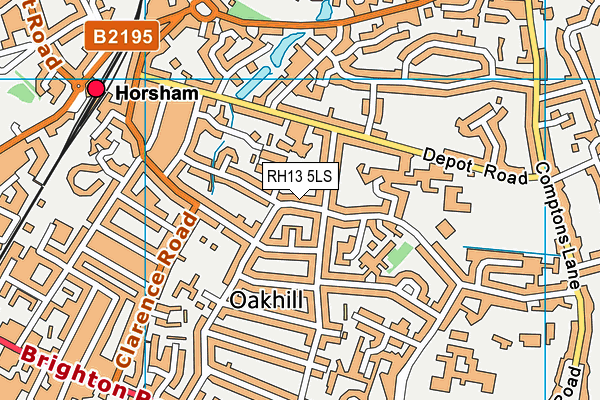 RH13 5LS map - OS VectorMap District (Ordnance Survey)