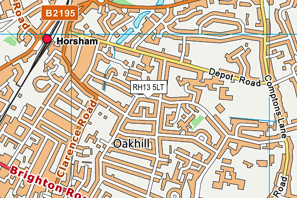 RH13 5LT map - OS VectorMap District (Ordnance Survey)