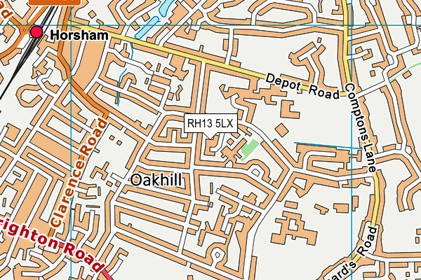 RH13 5LX map - OS VectorMap District (Ordnance Survey)