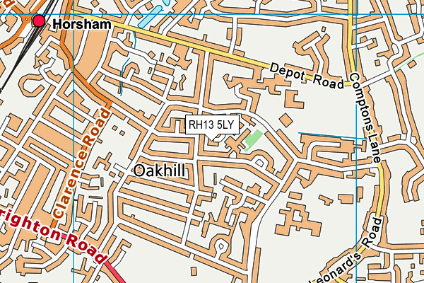 RH13 5LY map - OS VectorMap District (Ordnance Survey)