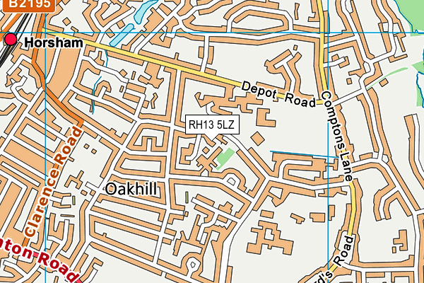 RH13 5LZ map - OS VectorMap District (Ordnance Survey)