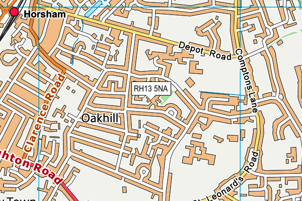 RH13 5NA map - OS VectorMap District (Ordnance Survey)