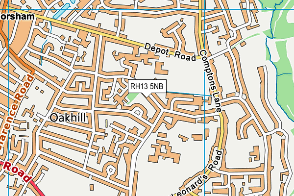 RH13 5NB map - OS VectorMap District (Ordnance Survey)