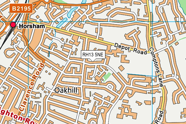 RH13 5NE map - OS VectorMap District (Ordnance Survey)