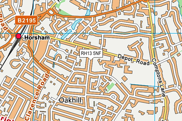 RH13 5NF map - OS VectorMap District (Ordnance Survey)