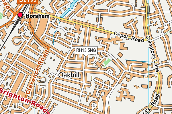RH13 5NG map - OS VectorMap District (Ordnance Survey)