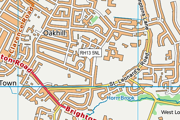 RH13 5NL map - OS VectorMap District (Ordnance Survey)