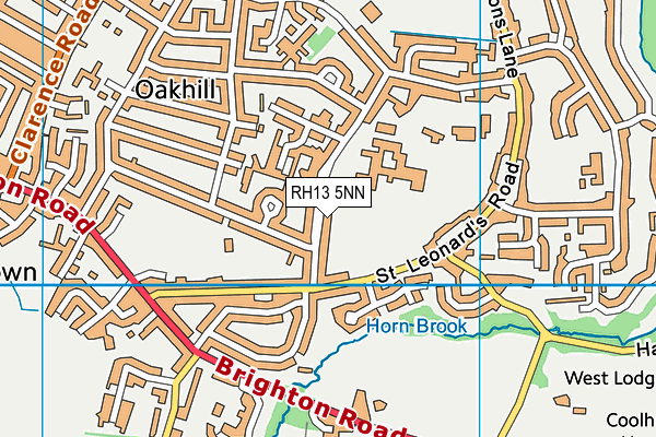 RH13 5NN map - OS VectorMap District (Ordnance Survey)