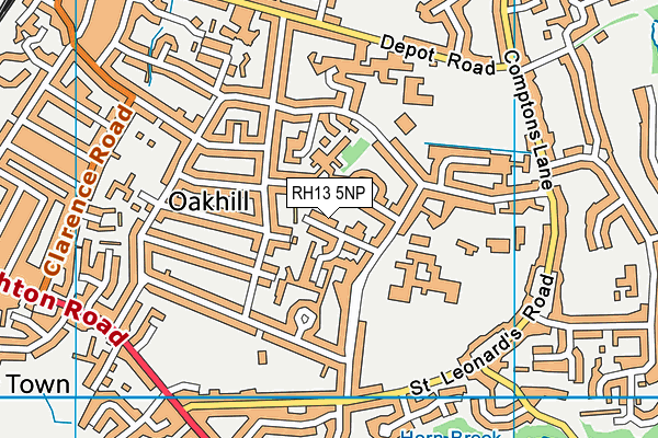 RH13 5NP map - OS VectorMap District (Ordnance Survey)