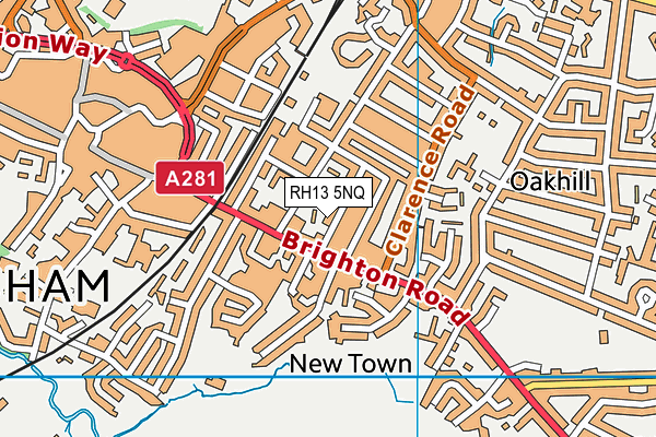 RH13 5NQ map - OS VectorMap District (Ordnance Survey)