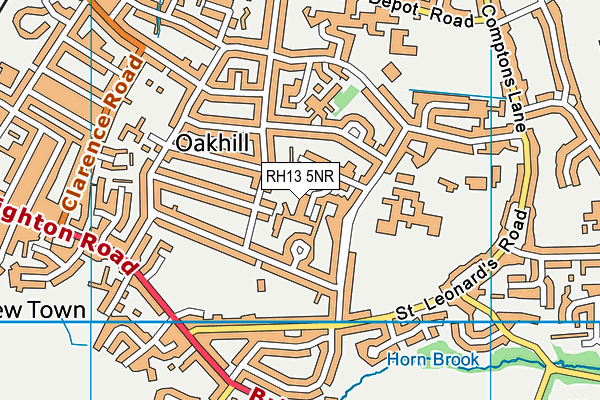 RH13 5NR map - OS VectorMap District (Ordnance Survey)