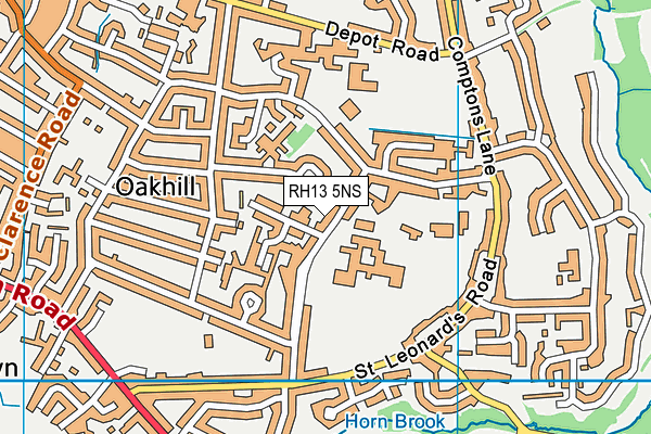 RH13 5NS map - OS VectorMap District (Ordnance Survey)