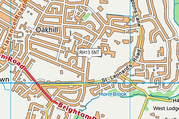 The Forest School (Horsham) map (RH13 5NT) - OS VectorMap District (Ordnance Survey)