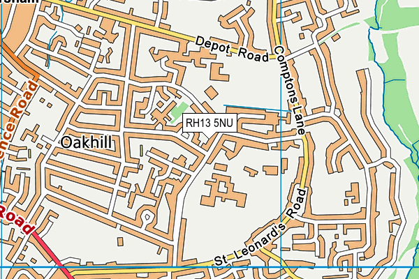 RH13 5NU map - OS VectorMap District (Ordnance Survey)