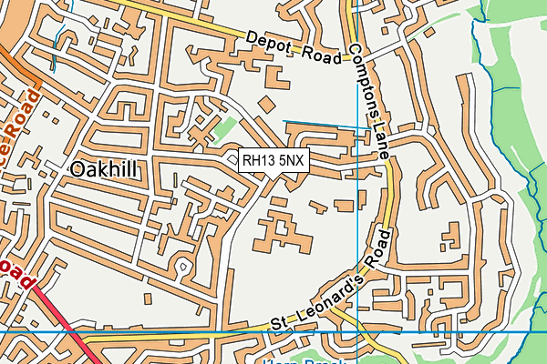 RH13 5NX map - OS VectorMap District (Ordnance Survey)