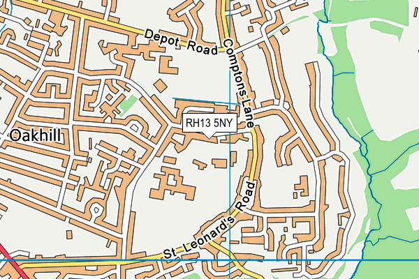 RH13 5NY map - OS VectorMap District (Ordnance Survey)
