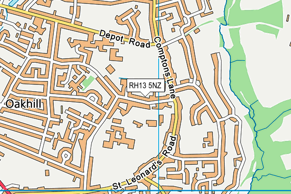 RH13 5NZ map - OS VectorMap District (Ordnance Survey)