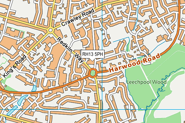 RH13 5PH map - OS VectorMap District (Ordnance Survey)