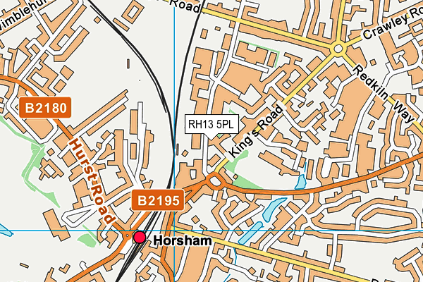 RH13 5PL map - OS VectorMap District (Ordnance Survey)