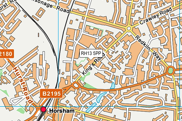 RH13 5PP map - OS VectorMap District (Ordnance Survey)