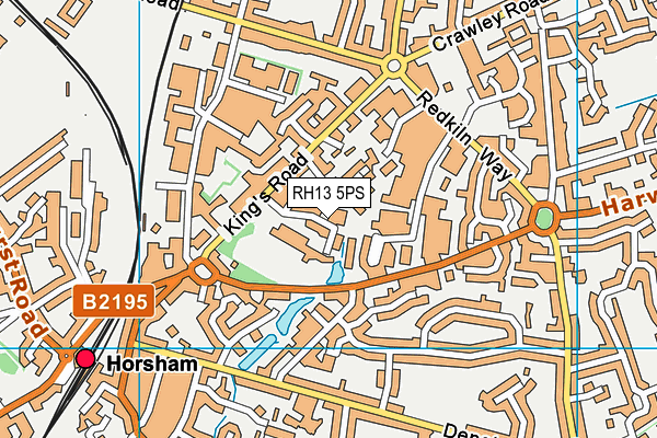 RH13 5PS map - OS VectorMap District (Ordnance Survey)