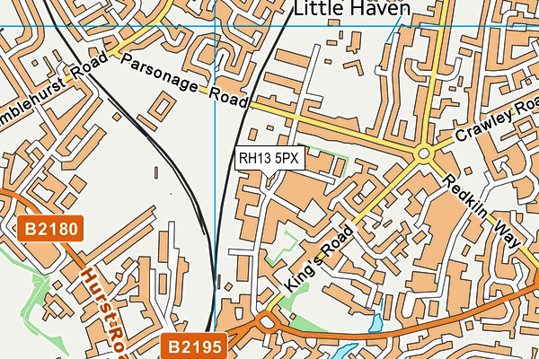 RH13 5PX map - OS VectorMap District (Ordnance Survey)
