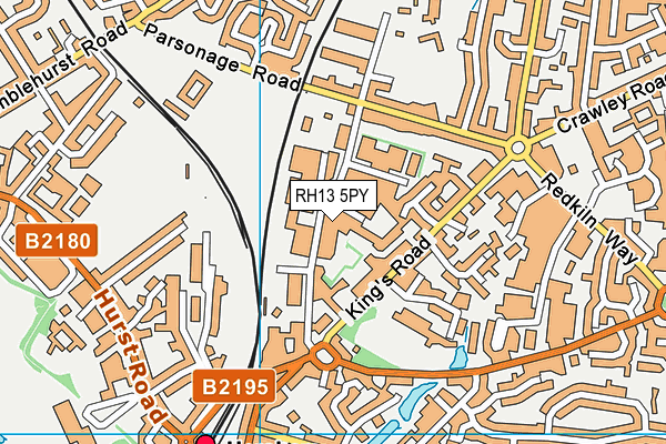 RH13 5PY map - OS VectorMap District (Ordnance Survey)