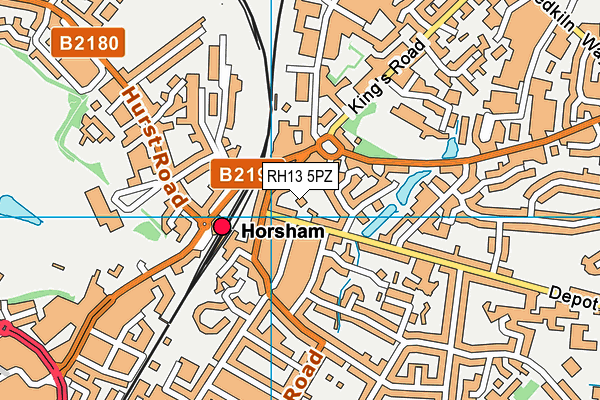 RH13 5PZ map - OS VectorMap District (Ordnance Survey)