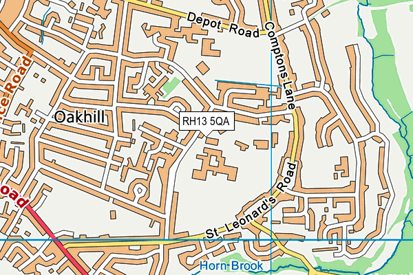 RH13 5QA map - OS VectorMap District (Ordnance Survey)