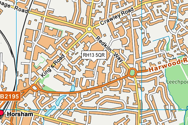 RH13 5QR map - OS VectorMap District (Ordnance Survey)