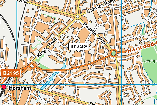 RH13 5RA map - OS VectorMap District (Ordnance Survey)