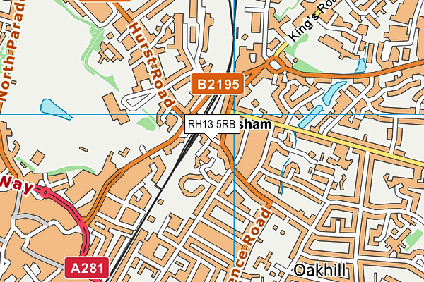 RH13 5RB map - OS VectorMap District (Ordnance Survey)