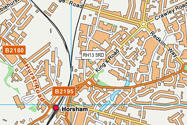 RH13 5RD map - OS VectorMap District (Ordnance Survey)