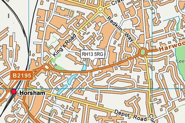 RH13 5RG map - OS VectorMap District (Ordnance Survey)