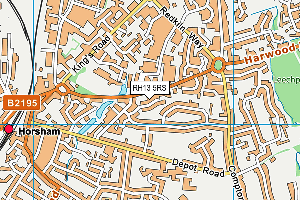 RH13 5RS map - OS VectorMap District (Ordnance Survey)