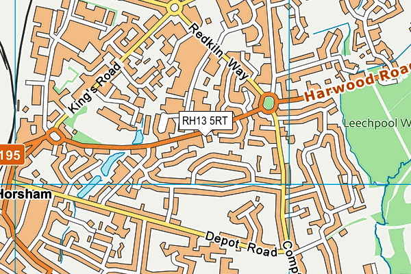 RH13 5RT map - OS VectorMap District (Ordnance Survey)