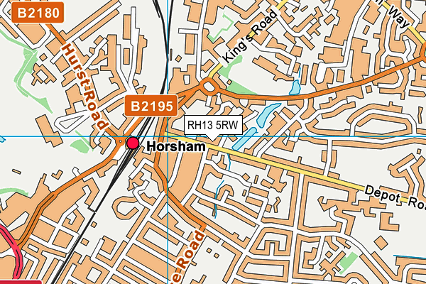 RH13 5RW map - OS VectorMap District (Ordnance Survey)