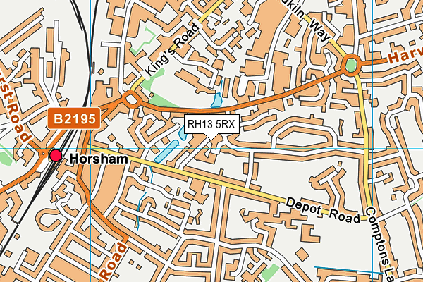 RH13 5RX map - OS VectorMap District (Ordnance Survey)