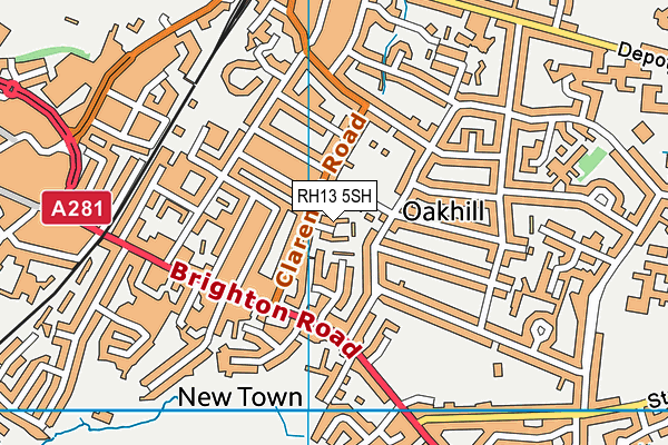 RH13 5SH map - OS VectorMap District (Ordnance Survey)