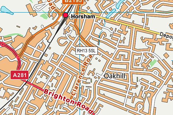 RH13 5SL map - OS VectorMap District (Ordnance Survey)