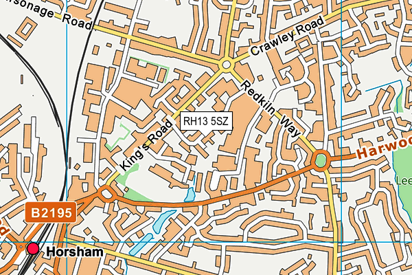 RH13 5SZ map - OS VectorMap District (Ordnance Survey)
