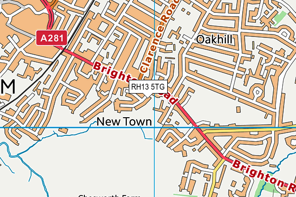 RH13 5TG map - OS VectorMap District (Ordnance Survey)