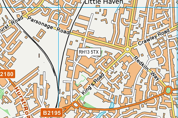 RH13 5TX map - OS VectorMap District (Ordnance Survey)