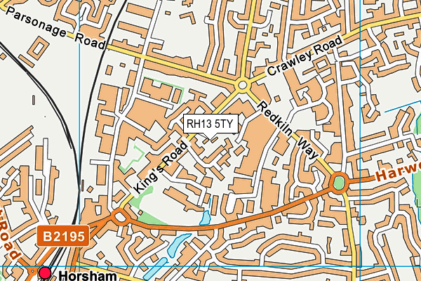 RH13 5TY map - OS VectorMap District (Ordnance Survey)