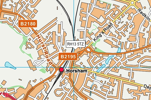 RH13 5TZ map - OS VectorMap District (Ordnance Survey)